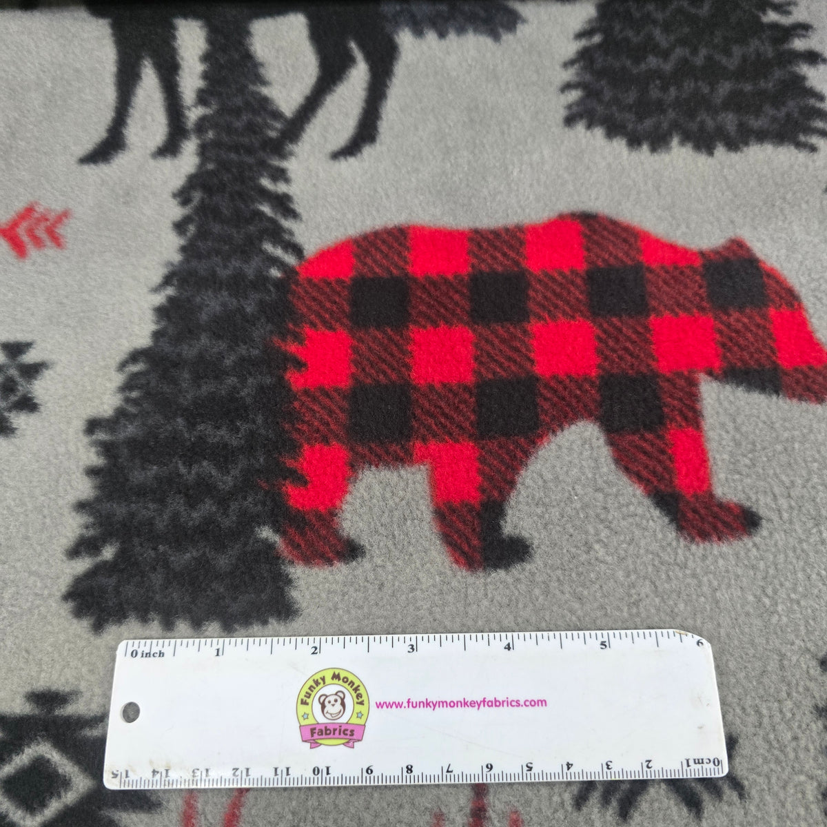 Grey Forest Animals Plaid - North of Ordinary - Camelot Fleece