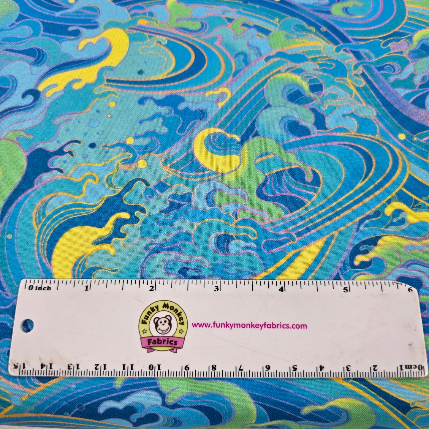 Turquoise Rolling Wave - Divine Oceana - Michael Miller Cotton