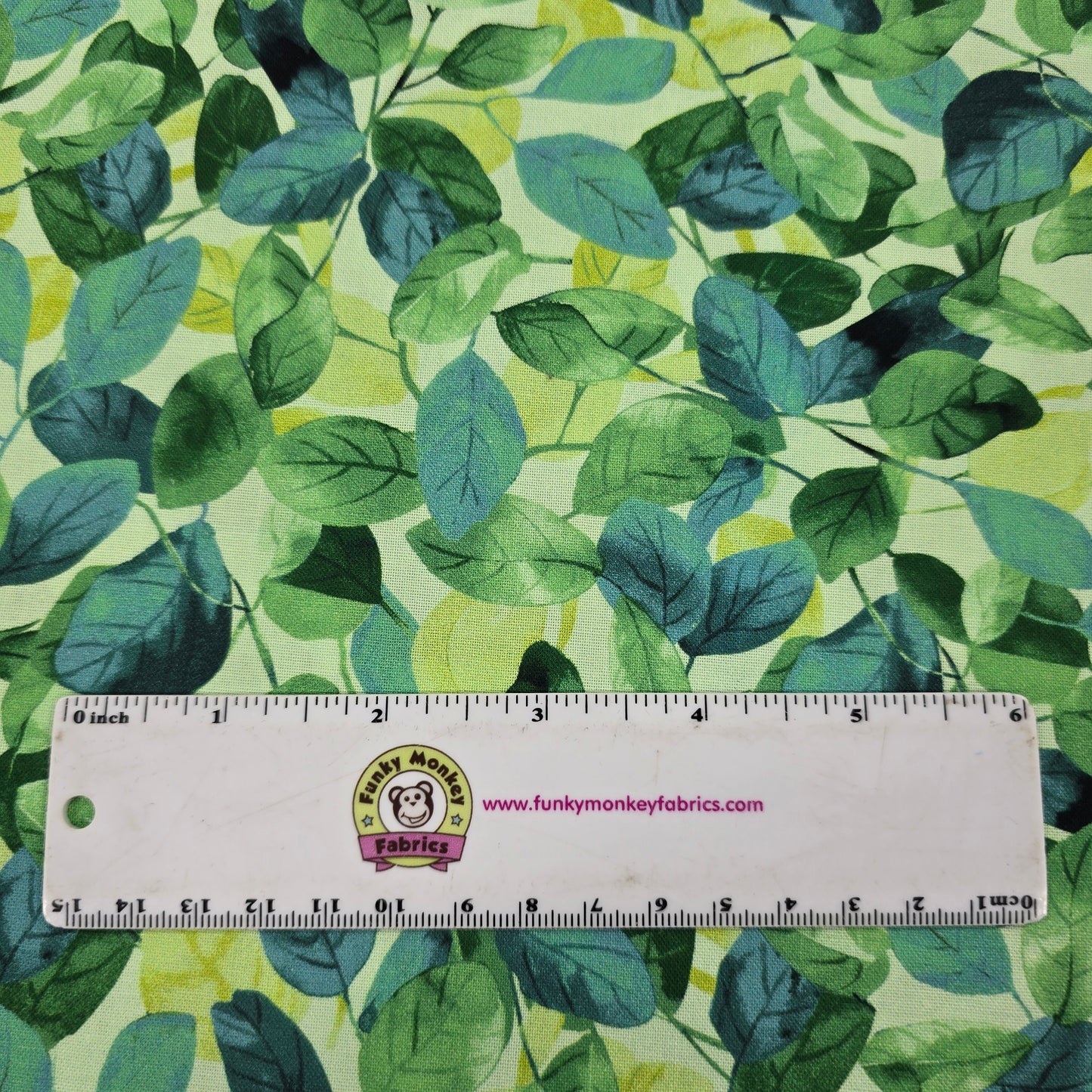 Leaves on Green - Living Color - Timeless Treasures Cotton