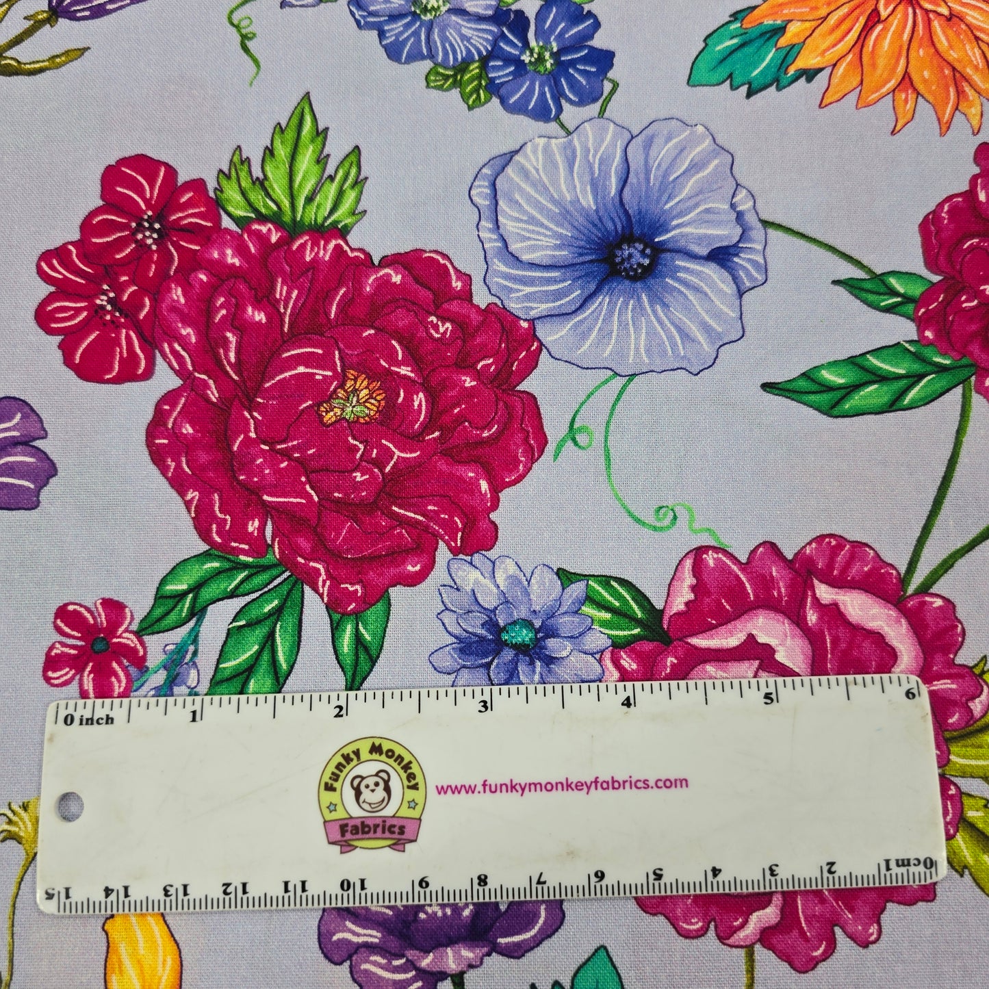 Large Floral on Blue - Living Color - Timeless Treasures Cotton