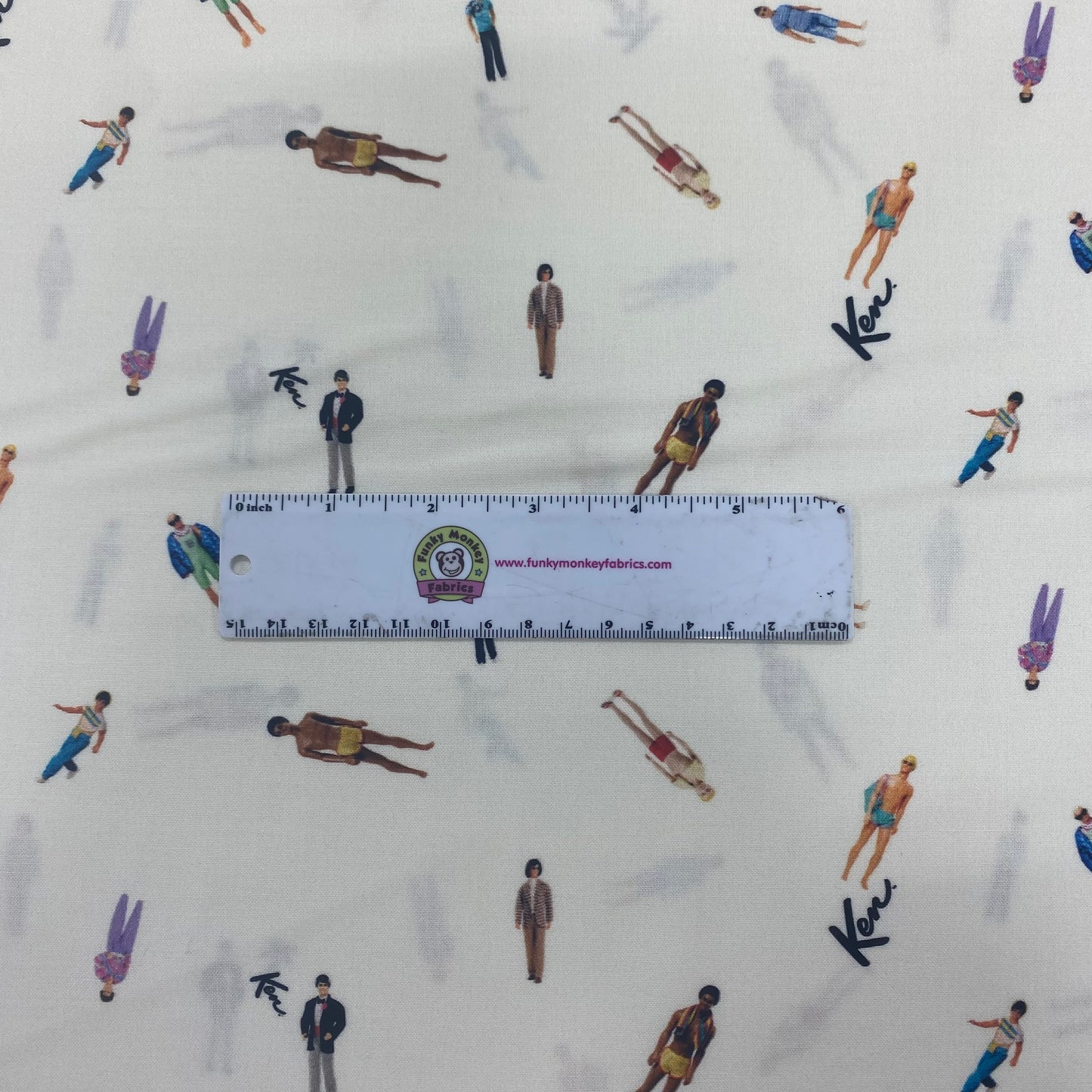 CLEARANCE Barbie World Ken Dolls Cream - Riley Blake Cotton