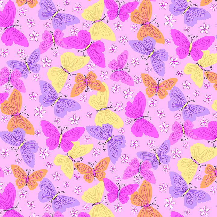 Pink Packed Butterflies - AE Nathan Flannel