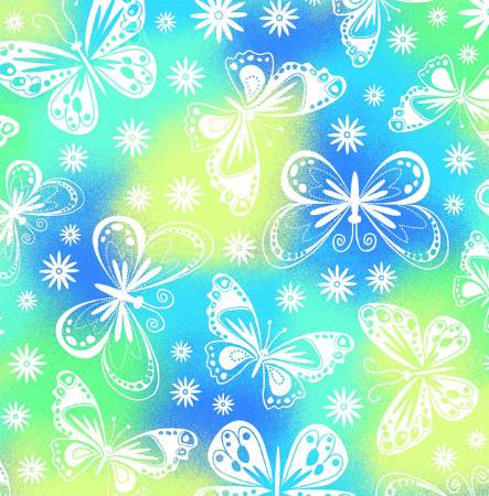 Blue/Green Butterflies Comfy - AE Nathan Flannel