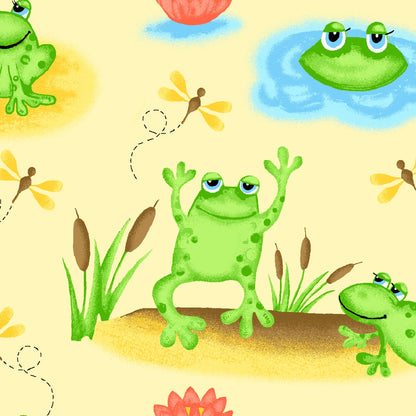Tan Frogs And Dragonflies - AE Nathan Flannel