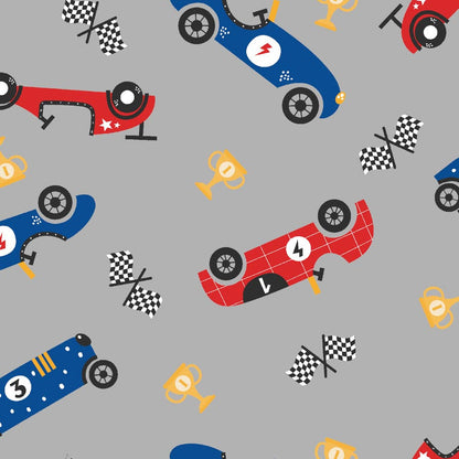 Classic Racecars on Grey - AE Nathan Flannel