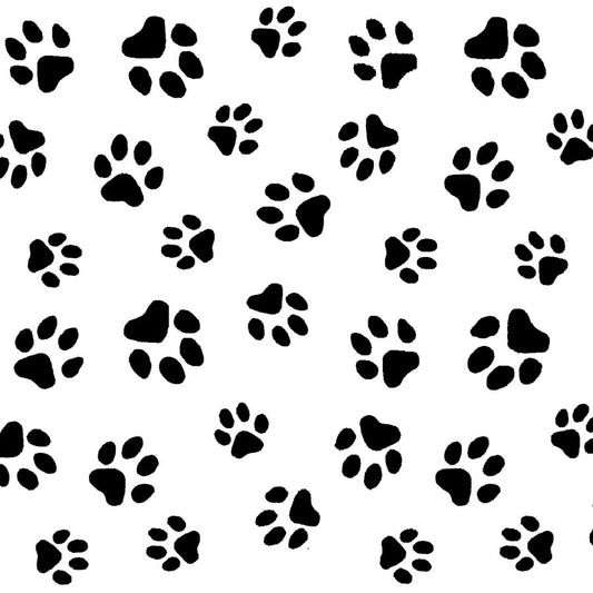 Black/White Paw Prints - AE Nathan Flannel
