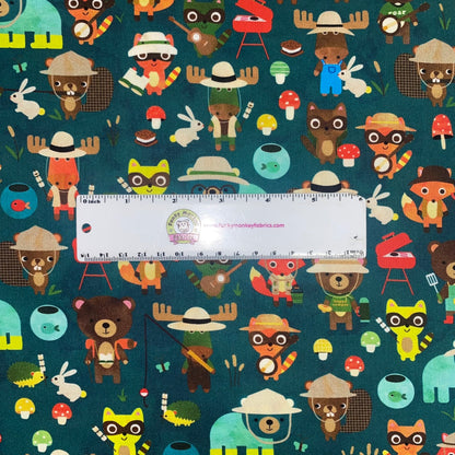 CLEARANCE Night Campground Critters - Robert Kaufman Cotton