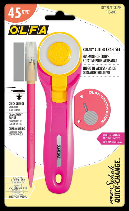 Pink Olfa Rotary Cutter Craft Set
