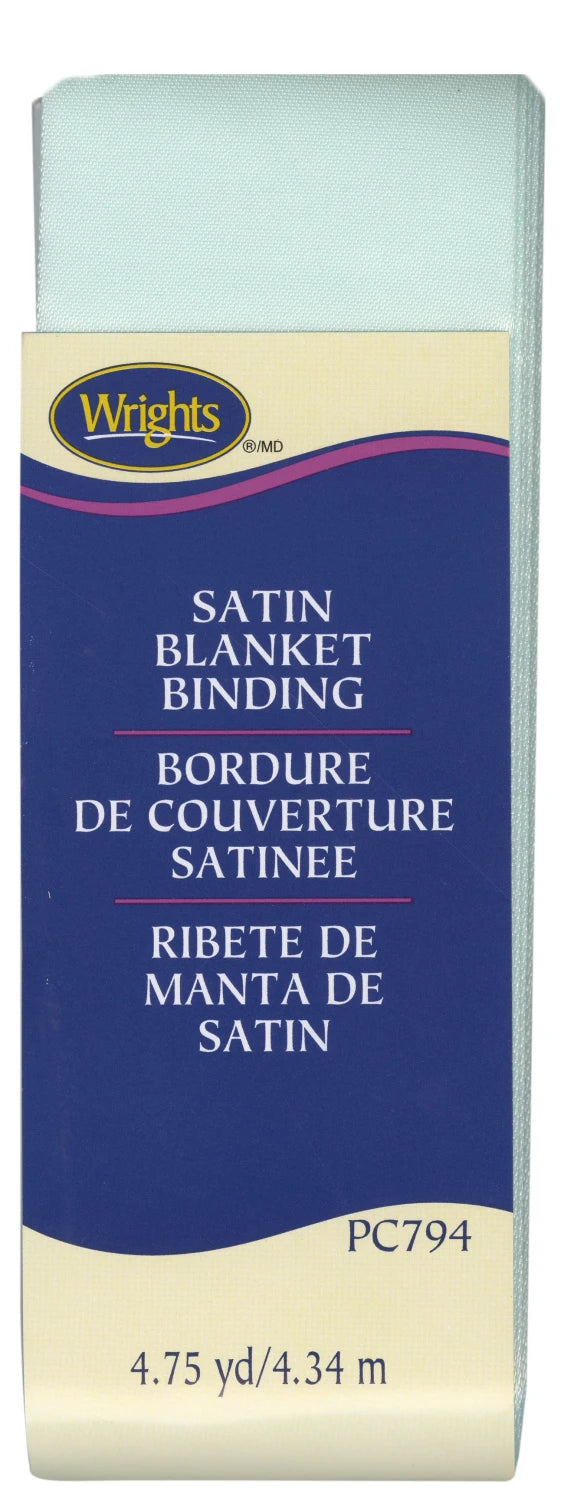 Mint Satin Blanket Binding