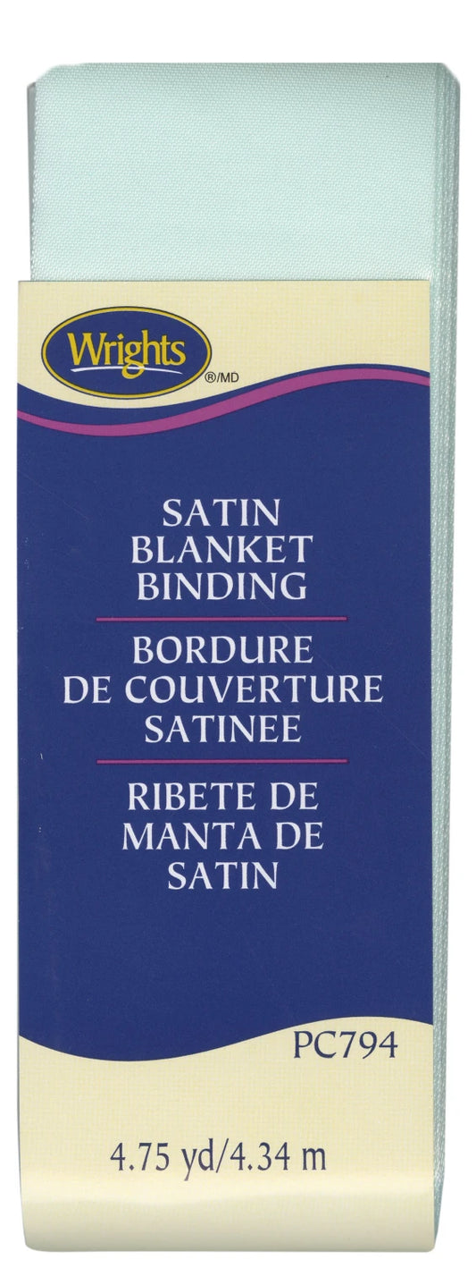 Mint Satin Blanket Binding