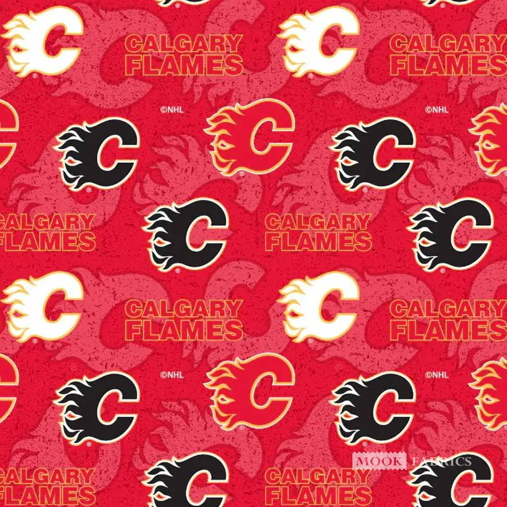 NHL Tone on Tone Calgary Flames - Sykel Enterprises Cotton