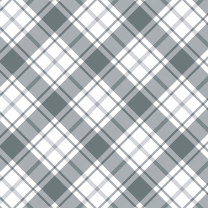 White/Gray Comfort Plaid - Benartex Cotton