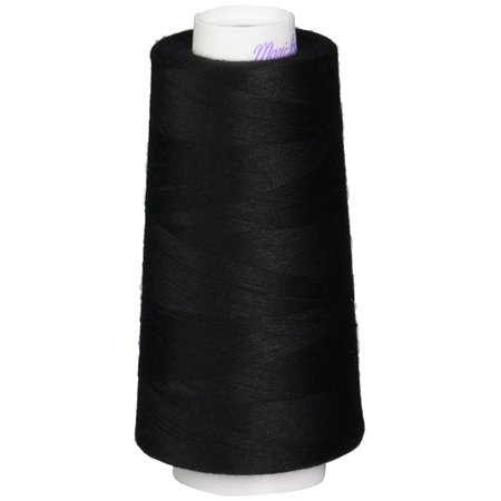 Black Maxi-Lock Polyester Serger Thread 50wt - Large Cone