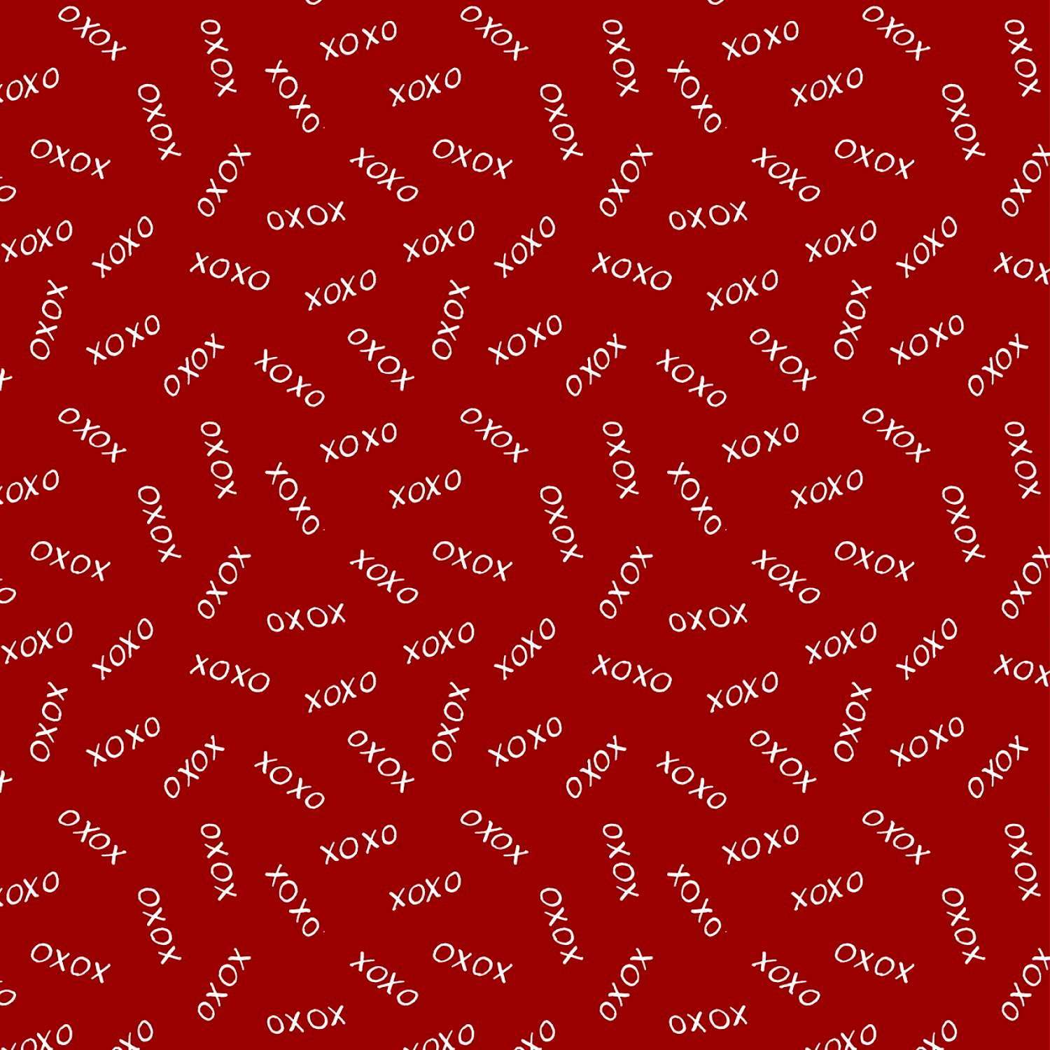 XOXO on Red - Wilmington Prints Cotton