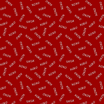 XOXO on Red - Wilmington Prints Cotton