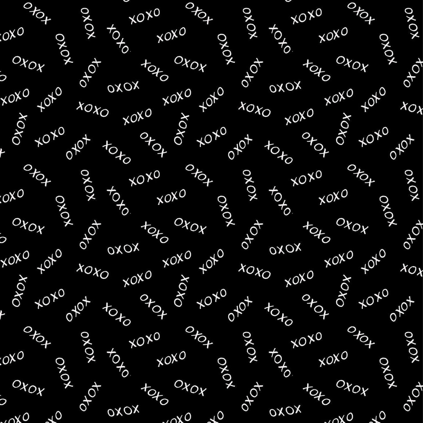 XOXO on Black - Wilmington Prints Cotton