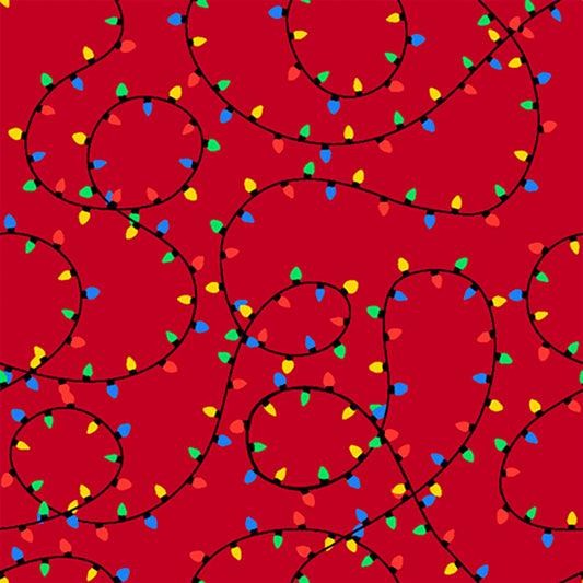 Red Holiday Lights - 3 Wishes Cotton