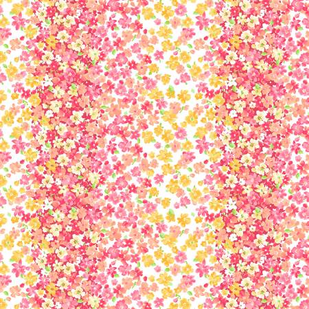 Red Floral Calico - Fabric Traditions Cotton