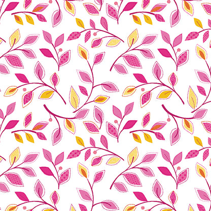 Pink/White Serendipity Small Vine - Benartex Cotton