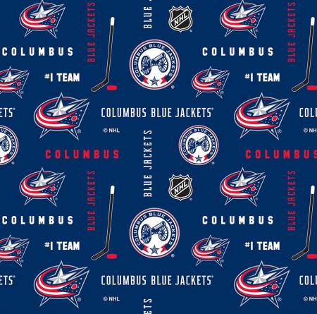  NHL Columbus Blue Jackets Allover - Sykel Enterprises - 1/2 yard (169cbj