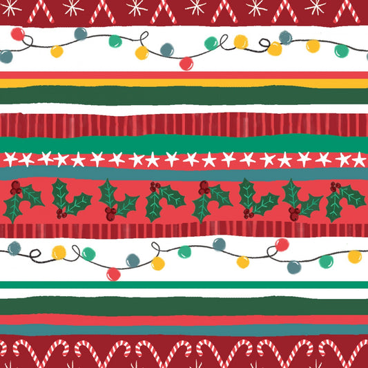 Holiday Tinsel Stripe - 3 Wishes Cotton