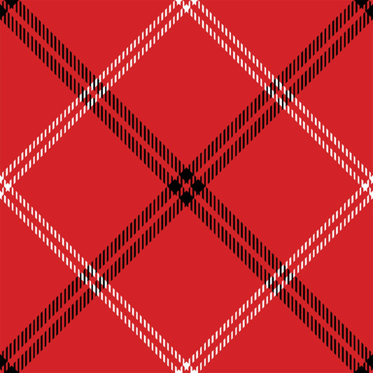Diagonal Small Lines Plaid Red - 3 Wishes Cotton