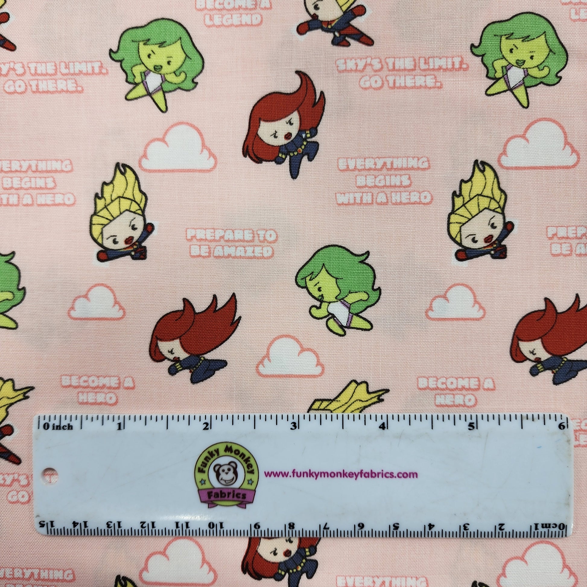 CLEARANCE Hero Girl Power Pink - Camelot Cotton