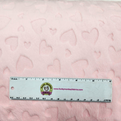 Blush Embossed Hearts - Shannon Fabrics Cuddle Minky
