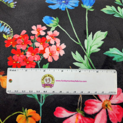 Black Florist Digital - Shannon Fabrics Cuddle Minky