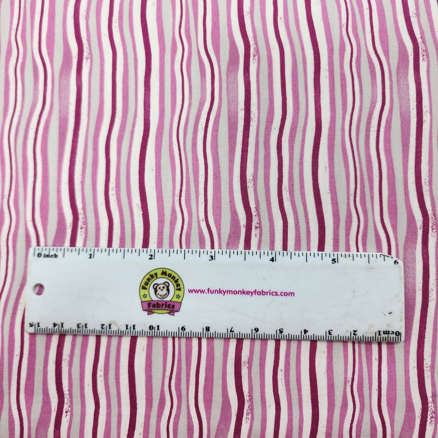 CLEARANCE Pink Jungle Jive Stripe - Clothworks Cotton