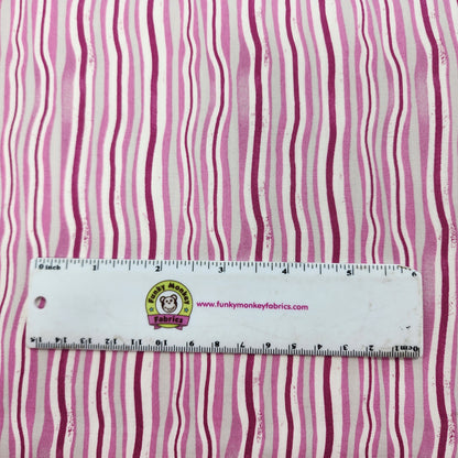 CLEARANCE Pink Jungle Jive Stripe - Clothworks Cotton