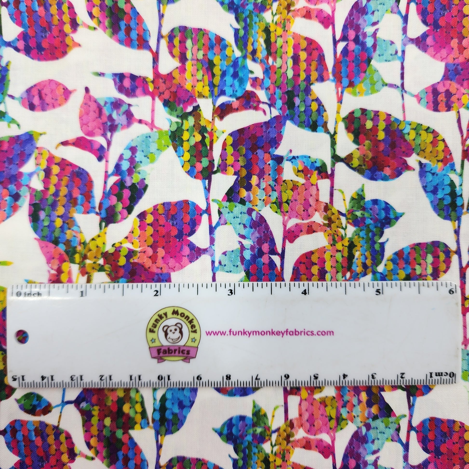 CLEARANCE Divine Nature White Sparkle - Clothworks Cotton