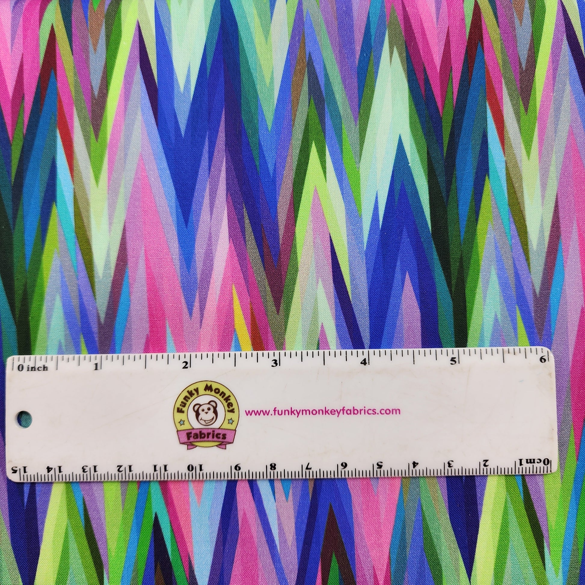 CLEARANCE Divine Nature Chevron Multi Color - Clothworks Cotton