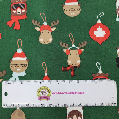 CLEARANCE Hunter Critter Ornaments Purely Canadian Eh - Robert Kaufman Cotton