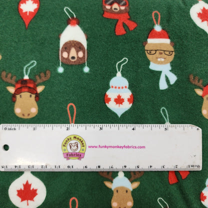 CLEARANCE Forest Critter Ornaments Purely Canadian Eh - Robert Kaufman Flannel