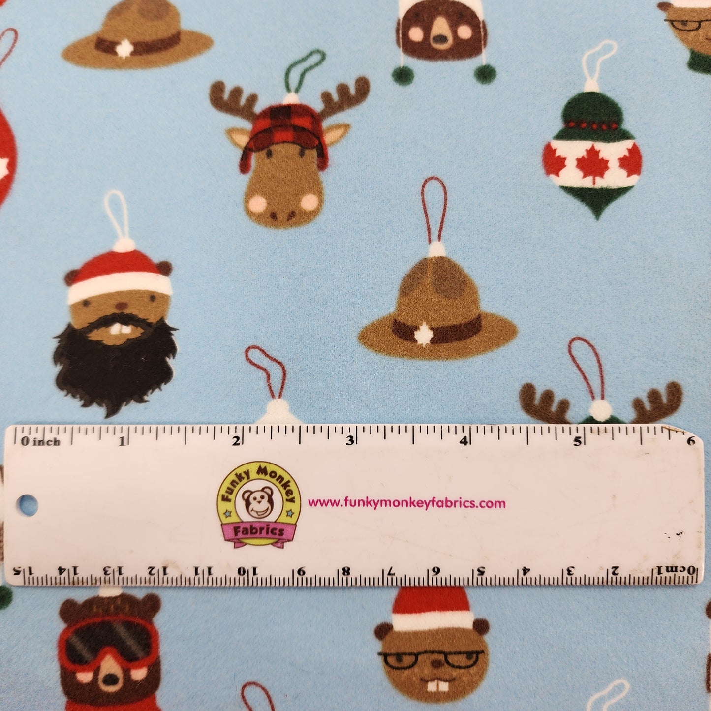 CLEARANCE Sky Critter Ornaments Purely Canadian Eh - Robert Kaufman Flannel