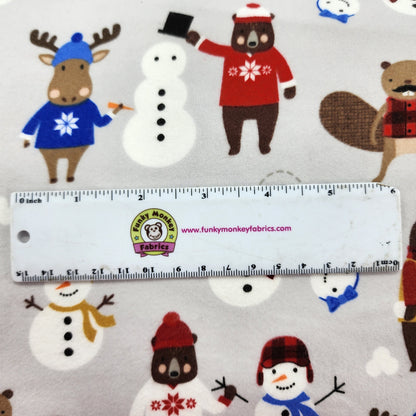 CLEARANCE Snowball Fight Titanium Purely Canadian Eh - Robert Kaufman Flannel