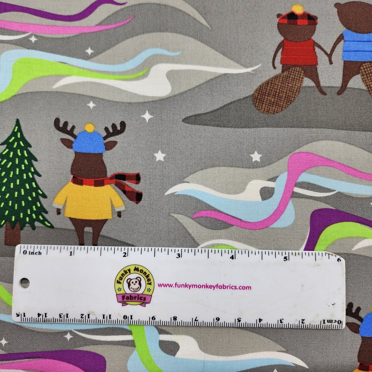 CLEARANCE Northern Lights Grizzly Purely Canadian Eh - Robert Kaufman Cotton