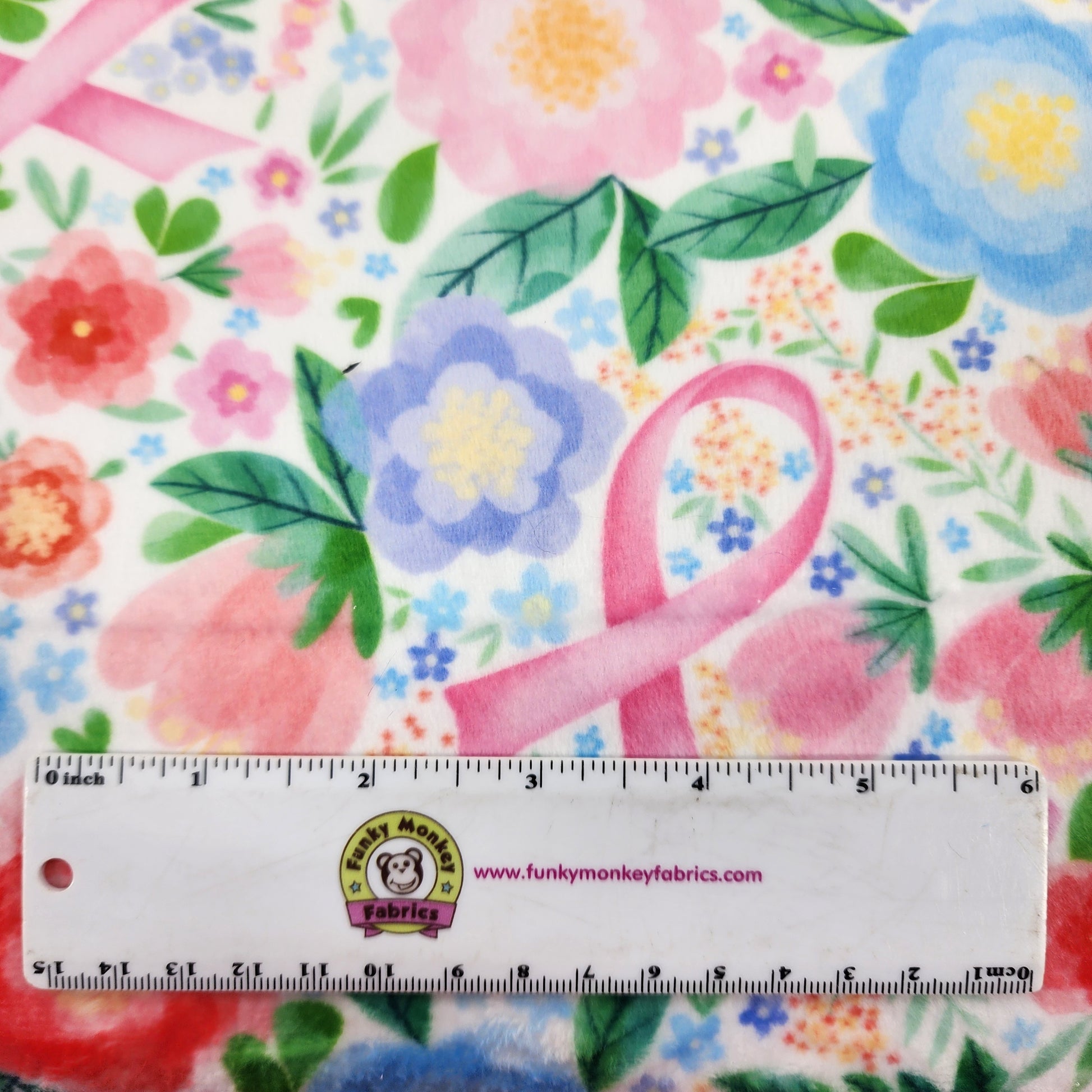 Ribbon of Hope Pink Digital - Shannon Fabrics Cuddle Minky
