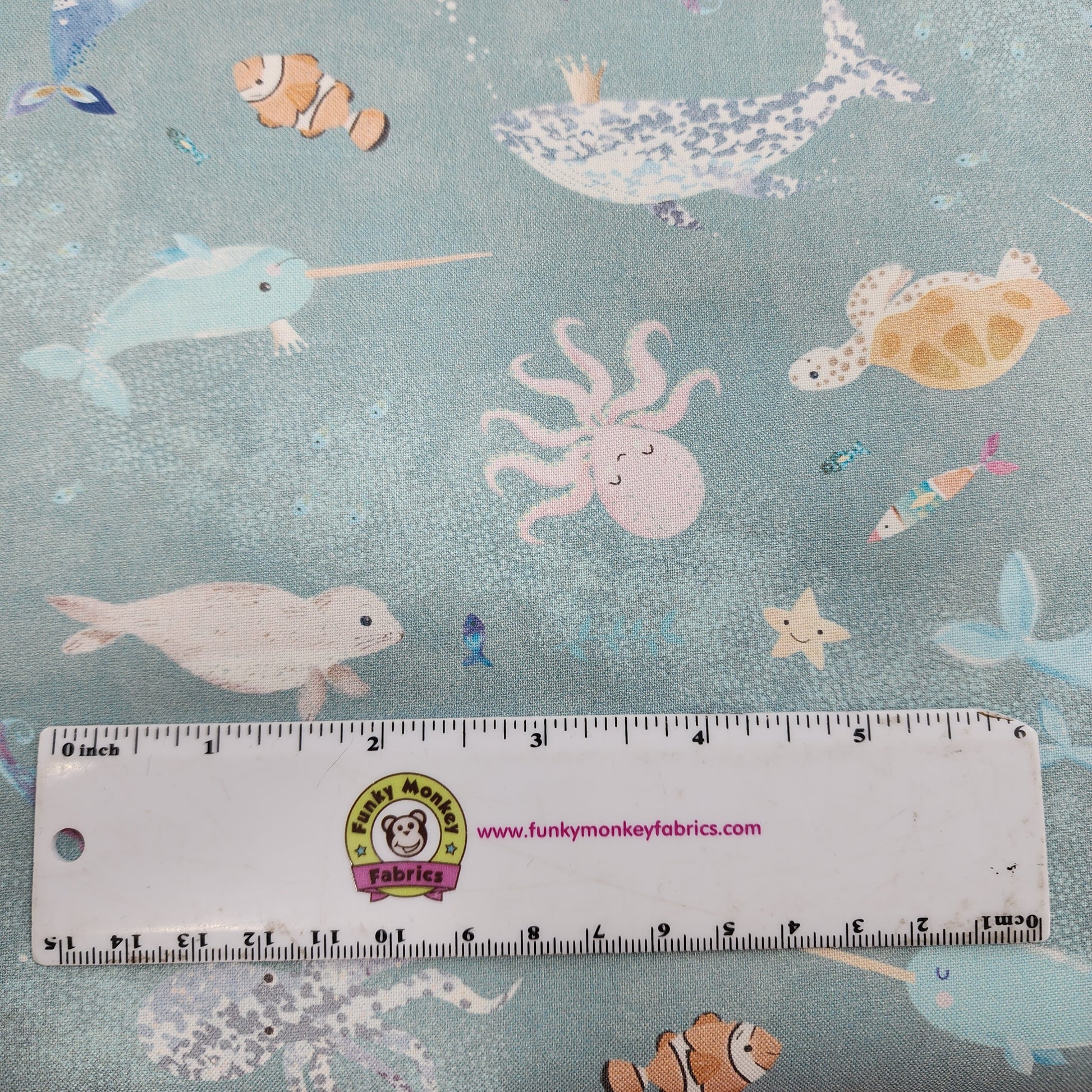 CLEARANCE Sea Life Dolphin - Robert Kaufman Cotton