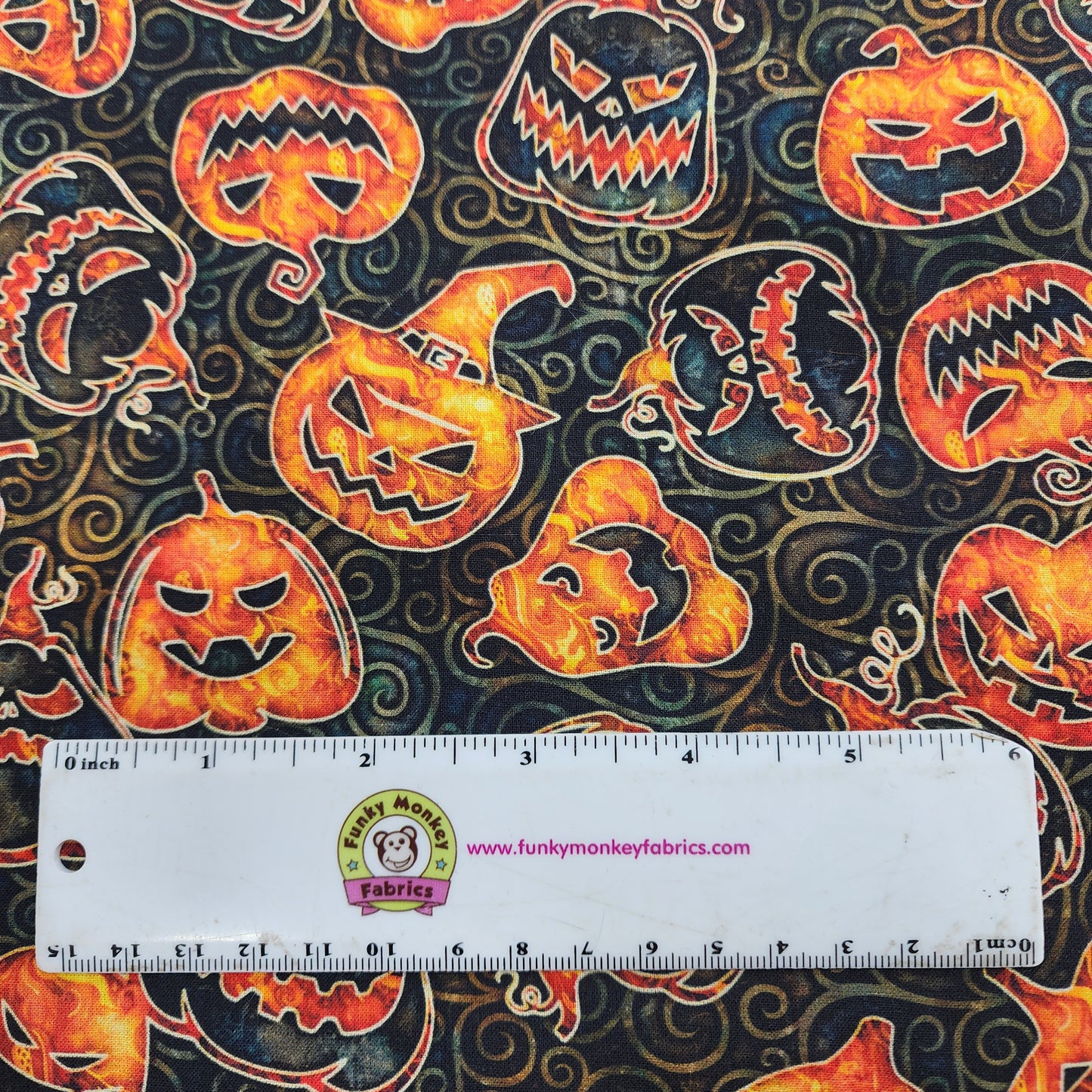 CLEARANCE Wicked Pumpkin Toss - Quilting Treasures Cotton