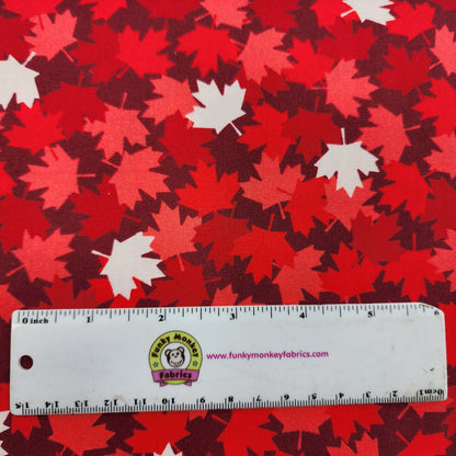 Canadian Christmas Red Maple Leaves - Windham Fabrics Cotton