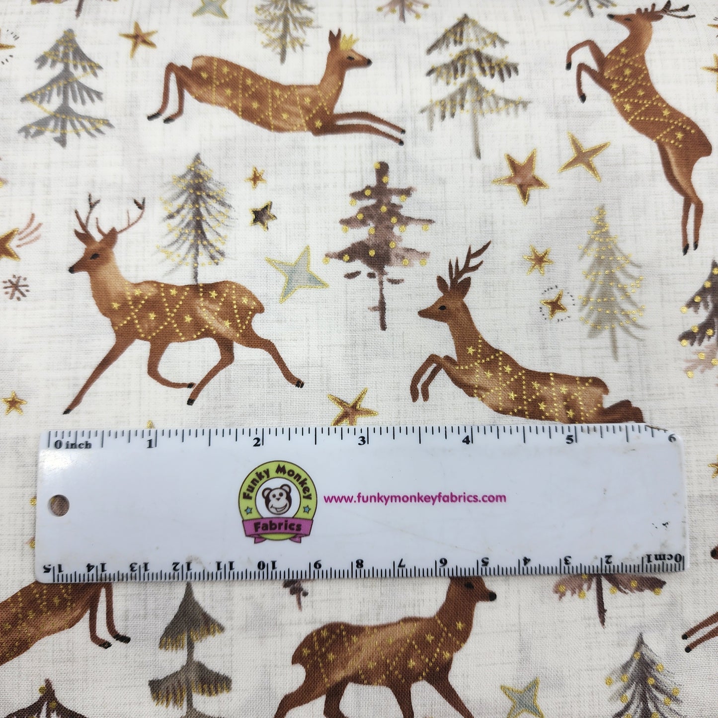 CLEARANCE White Stags Metallic Winter Dreams - FIGO Cotton