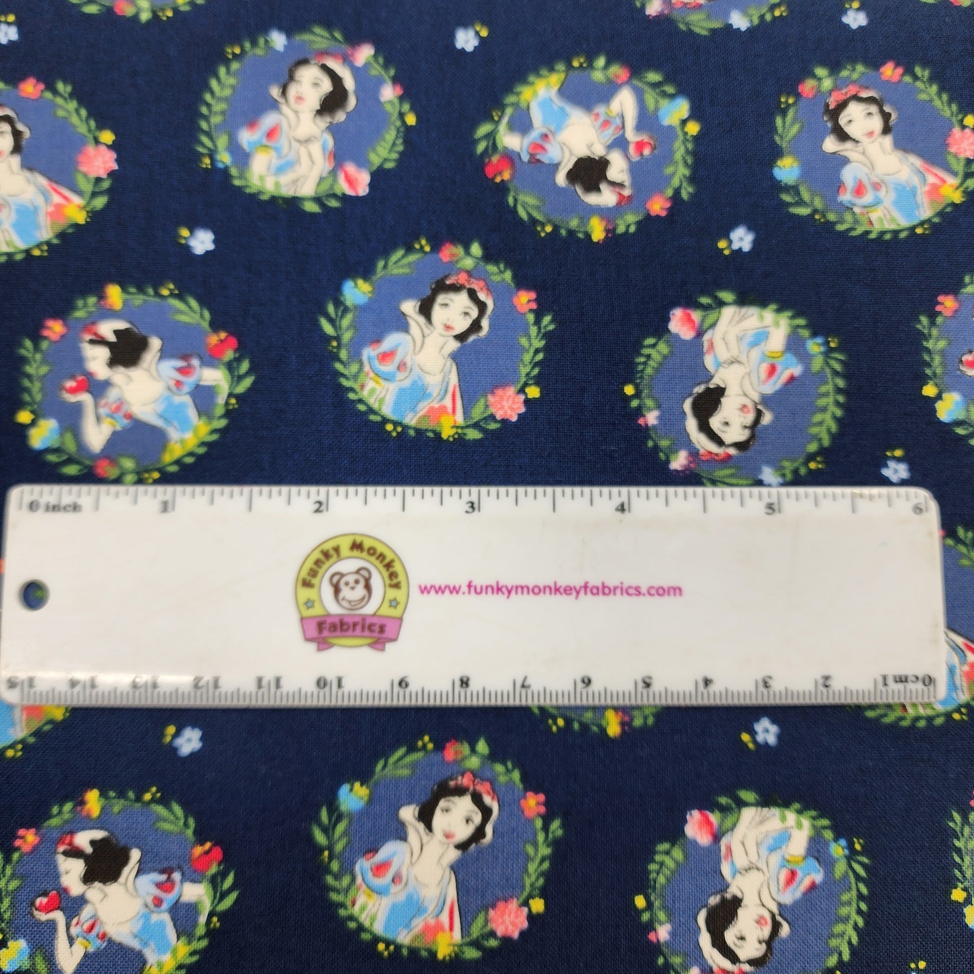 CLEARANCE Navy Snow White Wreaths - Camelot Cotton