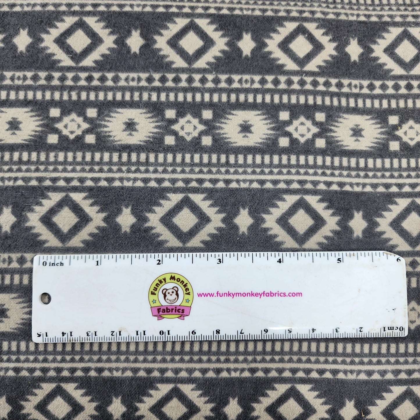 CLEARANCE Geometric Stripe Charcoal Grey - Camelot Flannel