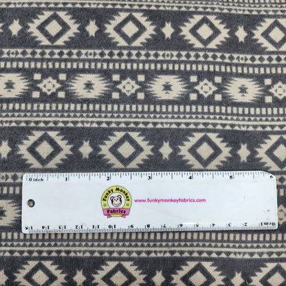 CLEARANCE Geometric Stripe Charcoal Grey - Camelot Flannel