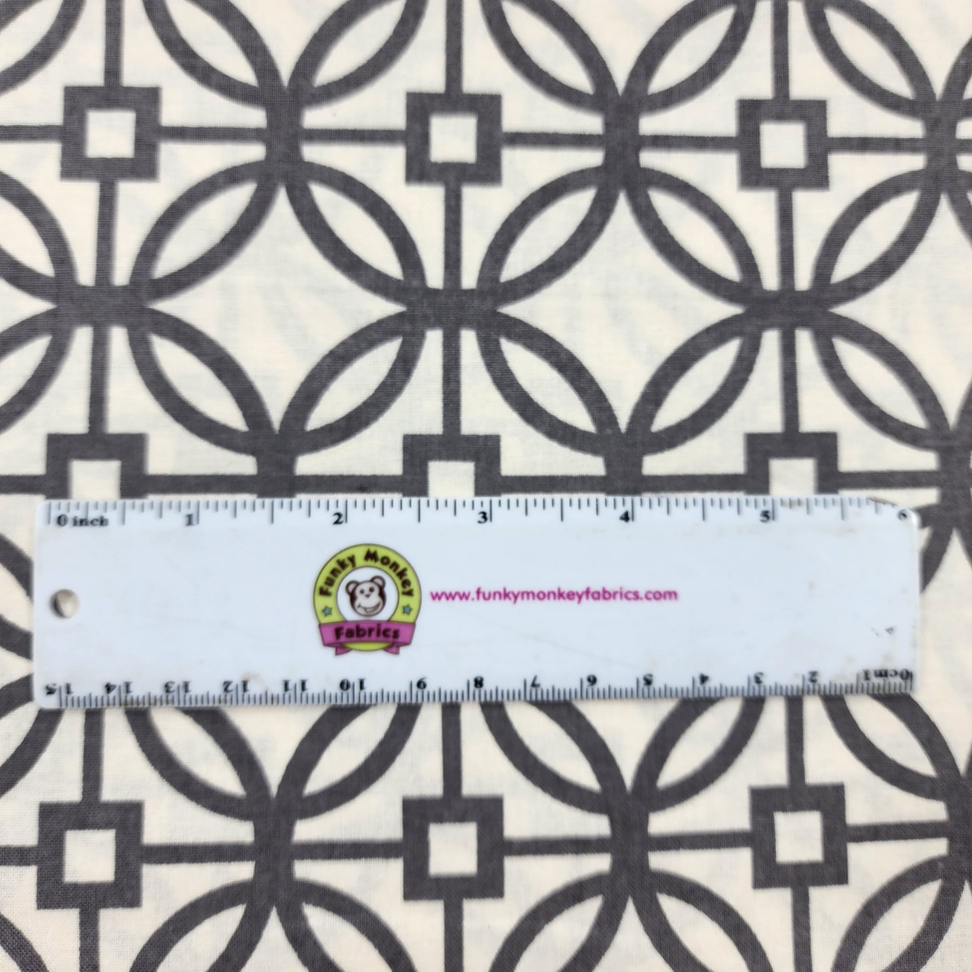 CLEARANCE Heirloom Iron Trellis on Cream Unbleached Cotton - Emma & Mila Cotton