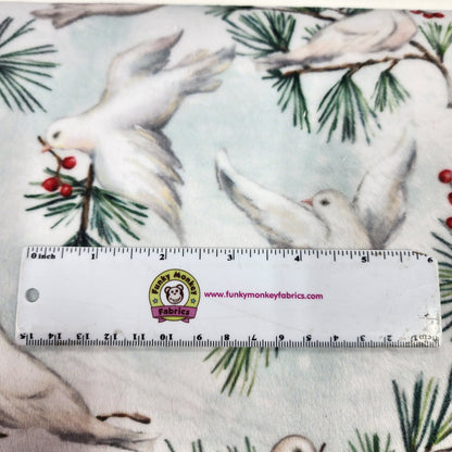 Multi White Doves Digital - Shannon Fabrics Cuddle Minky