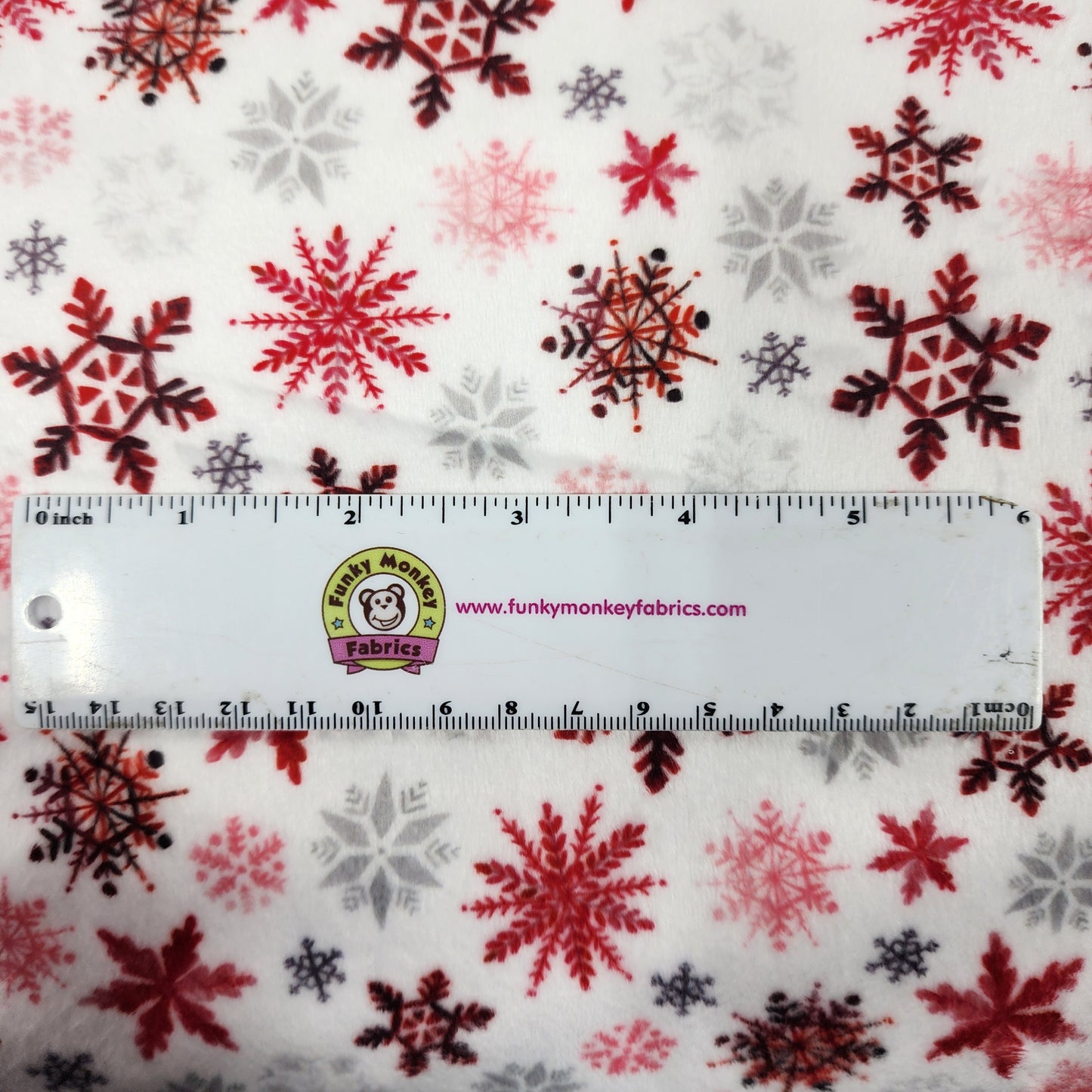 CLEARANCE Scarlet Snow Frost Digital - Shannon Fabrics Cuddle Minky