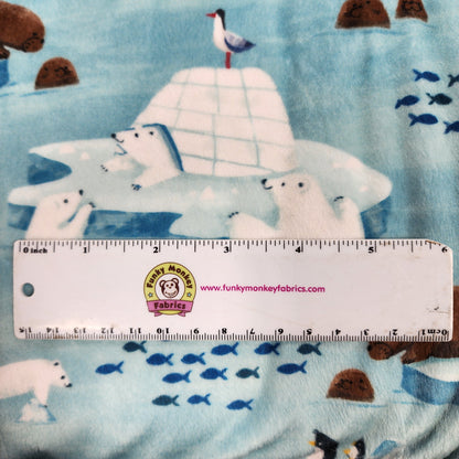 CLEARANCE Aqua Sea Polar Pals Digital - Shannon Fabrics Cuddle Minky